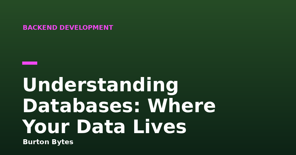 Understanding Databases: Where Your Data Lives